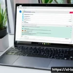 Home 21 API 설계시 발생할 수 있는 일반적인 오류 - 000 VND / tháng". On a laptop on the table, visible code snippet with Vietnamese comments and a samp...