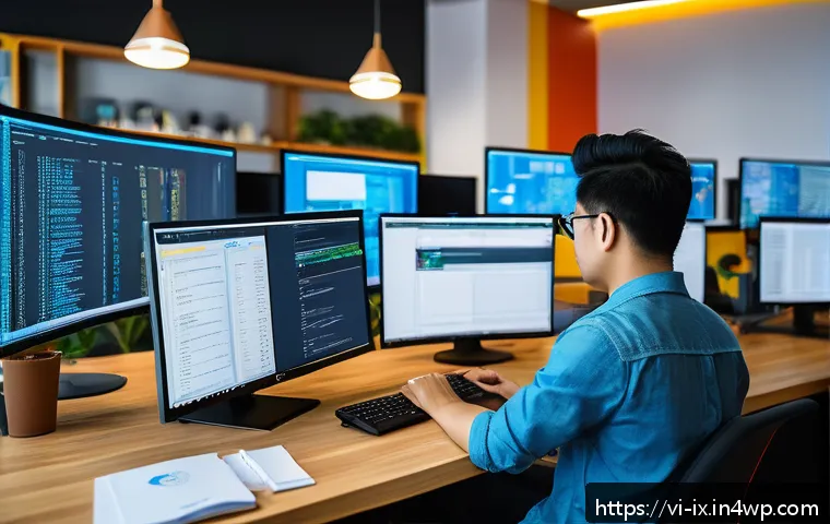 API 설계에 대한 실무자 인터뷰 - A modern software development workspace featuring a diverse group of Vietnamese programmers collabor...