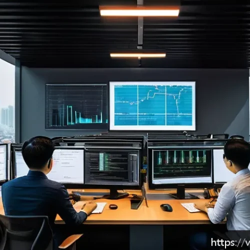 Home 17 REST API 성능 분석 도구 - A modern Vietnamese software development team in a bright, open office, collaboratively analyzing RE...